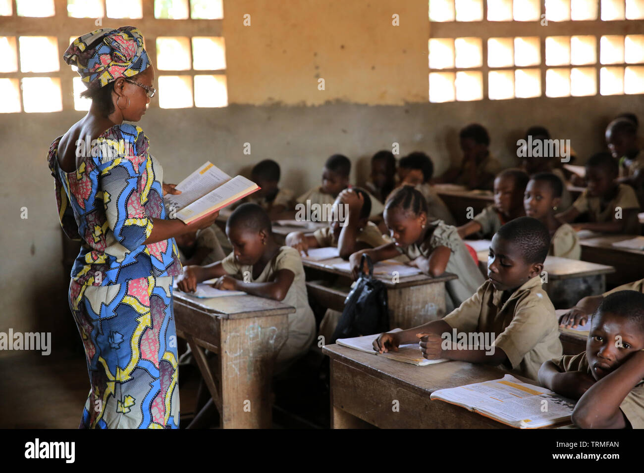 Salle de classe. Lomé. Togo. Afrique de l'Ouest. Stock Photo