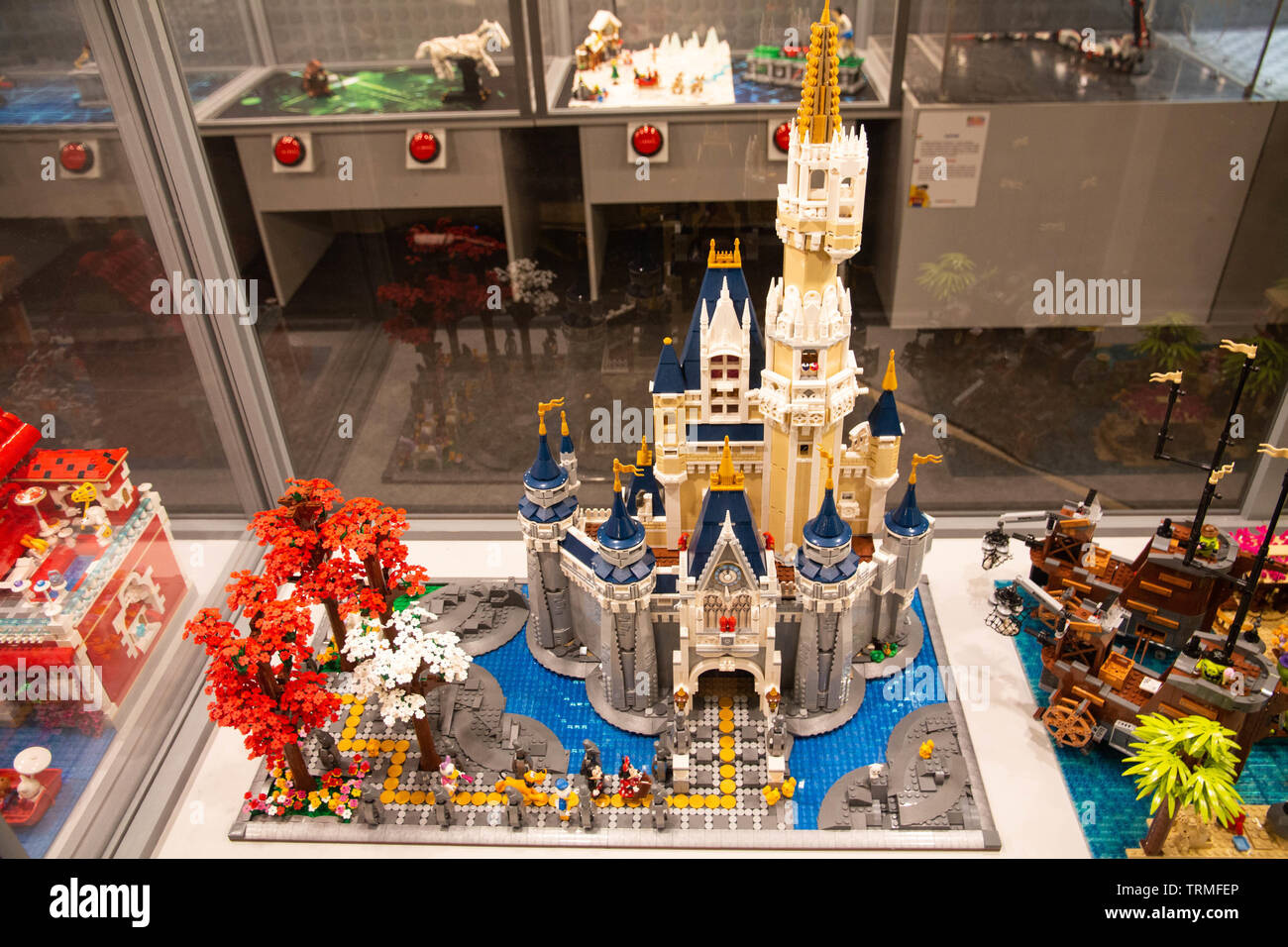 LEGO Disney Castle diorama with Mickey, Minnie etc. LEGO Exhibition 2019,  Budapest, Hungary Stock Photo - Alamy