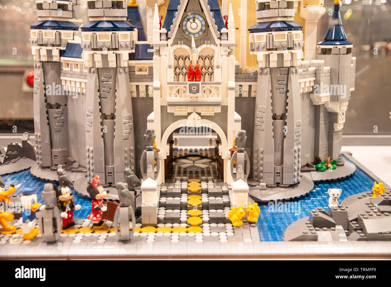 LEGO Disney Castle diorama with Mickey, Minnie etc. LEGO Exhibition 2019,  Budapest, Hungary Stock Photo - Alamy