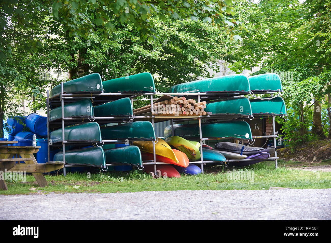 Canoe storage rack hi-res stock photography and images - Alamy