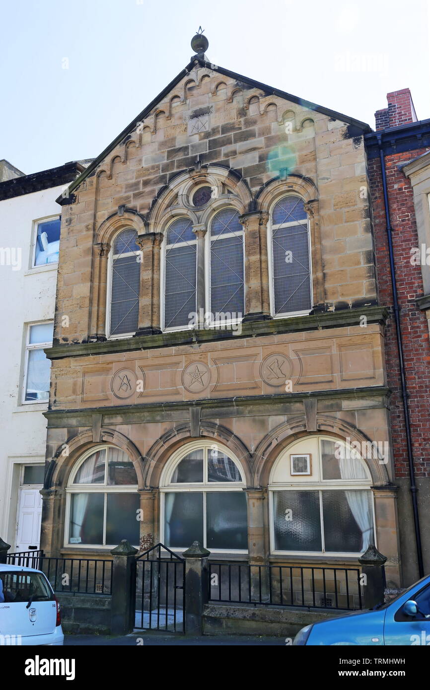 Caedmon Lodge Masonic Hall, John Street, Whitby, Borough of Scarborough, North Yorkshire, England, Great Britain, United Kingdom, UK, Europe Stock Photo