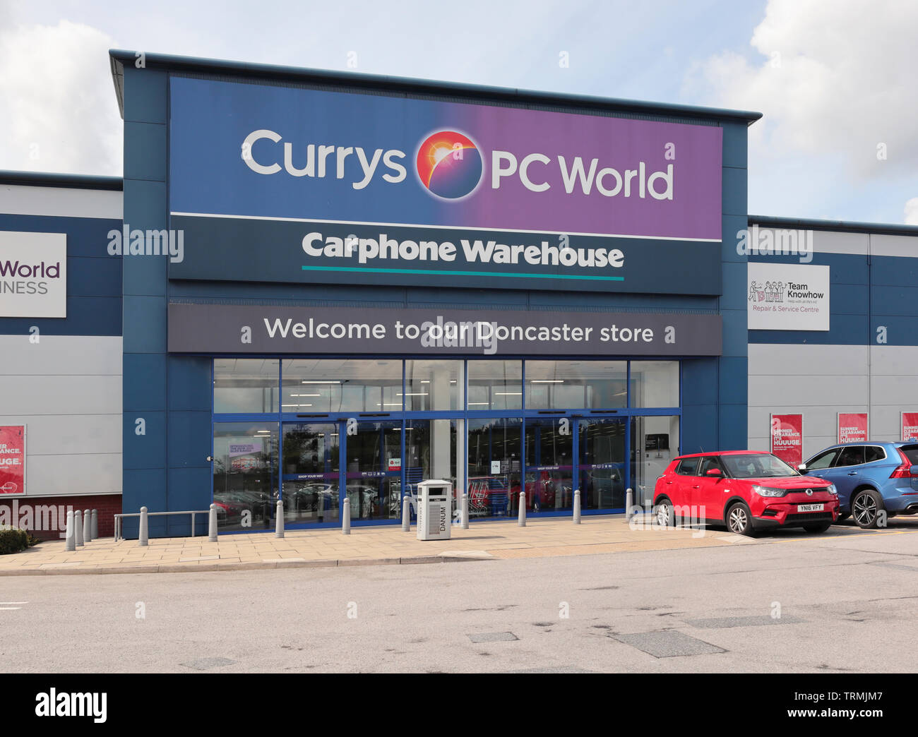 Currys PC World Carphone Warehouse Store Front Fascia, Doncaster, South Yorkshire, UK Stock Photo