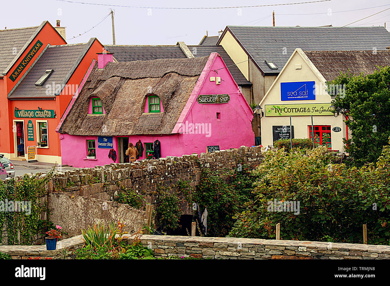 Traditional colorful houses in the little village of Doolin, County