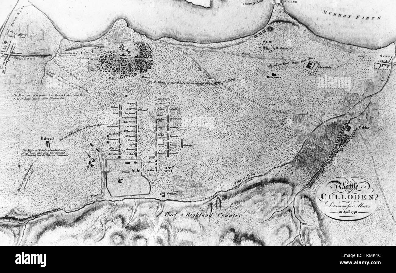 Map of Culloden Battlefield Stock Photo Alamy