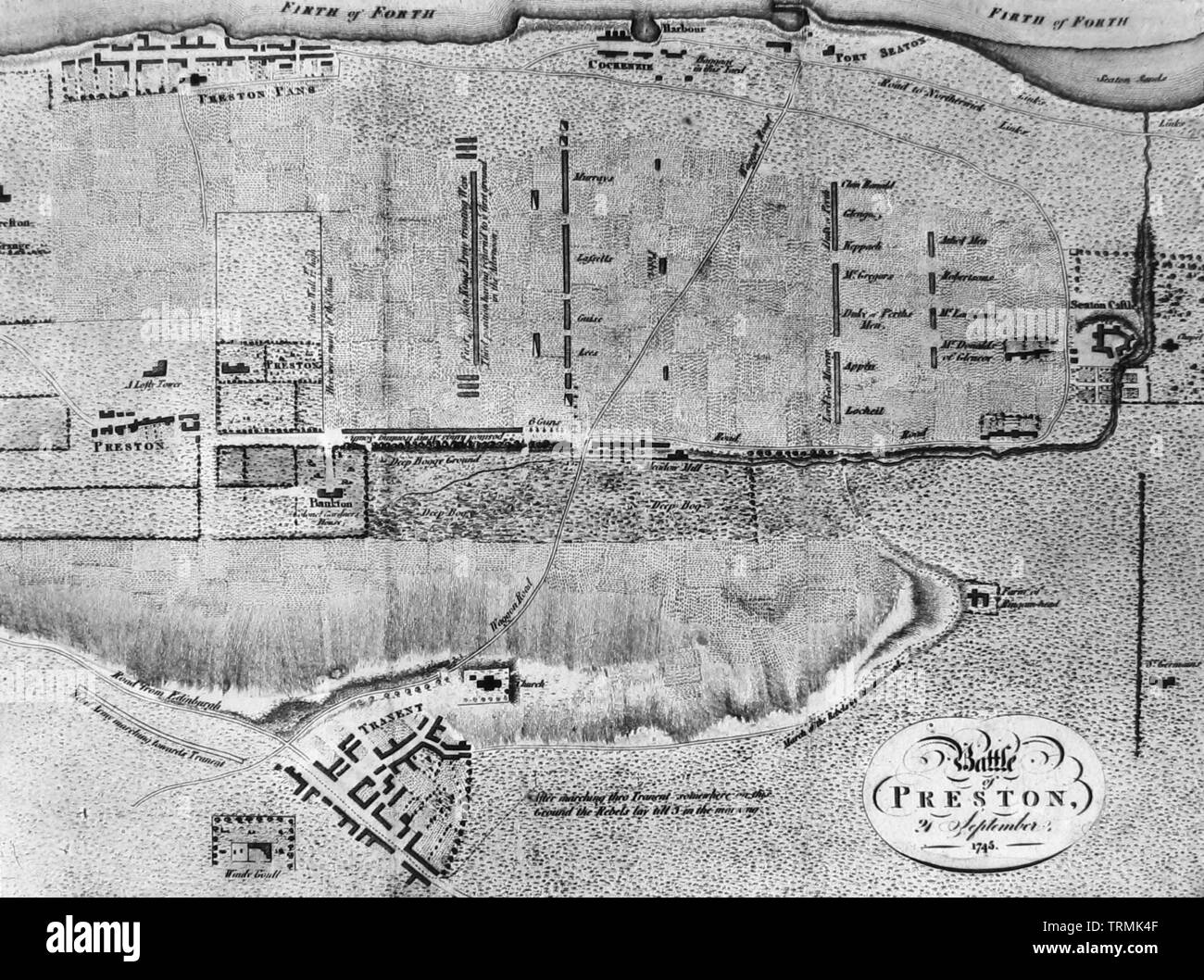 Map of Prestonpans Battlefield Stock Photo Alamy