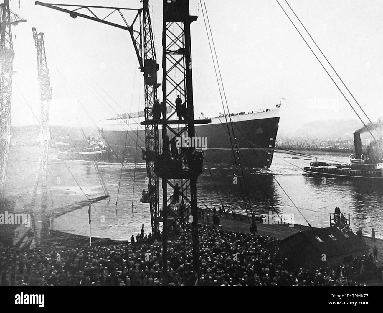 After launch being towed to fittingout basin, construction of RMS