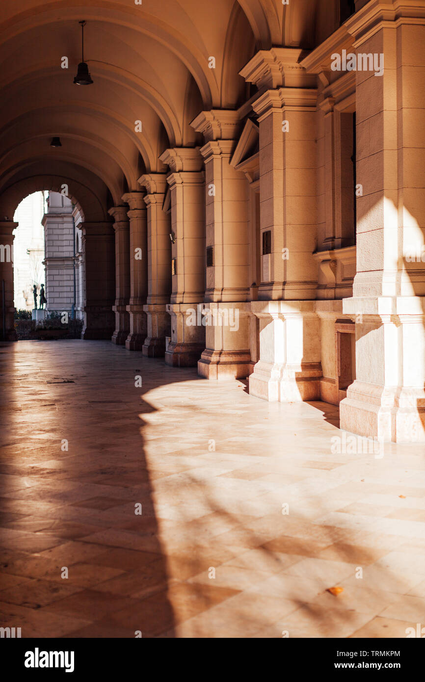 Arcade pathway in Budapest downtown, Hungary Stock Photo Alamy