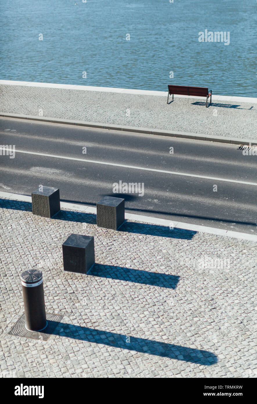 Embankment on the Pest side of Danube, Budapest, Hungary Stock Photo