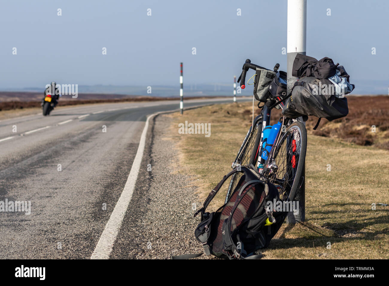 Road bicycle during the cycling trip. Stock Photo