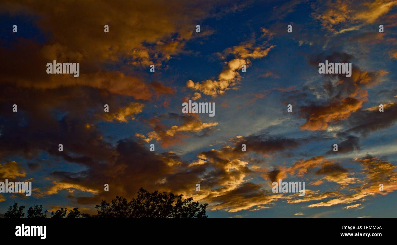 Clouds in Sunrise over Canyon, Texas. Stock Photo