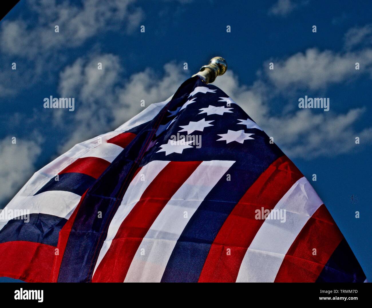 American Revolutionary War Flag, 4th of July, Canyon, Texas. Stock Photo