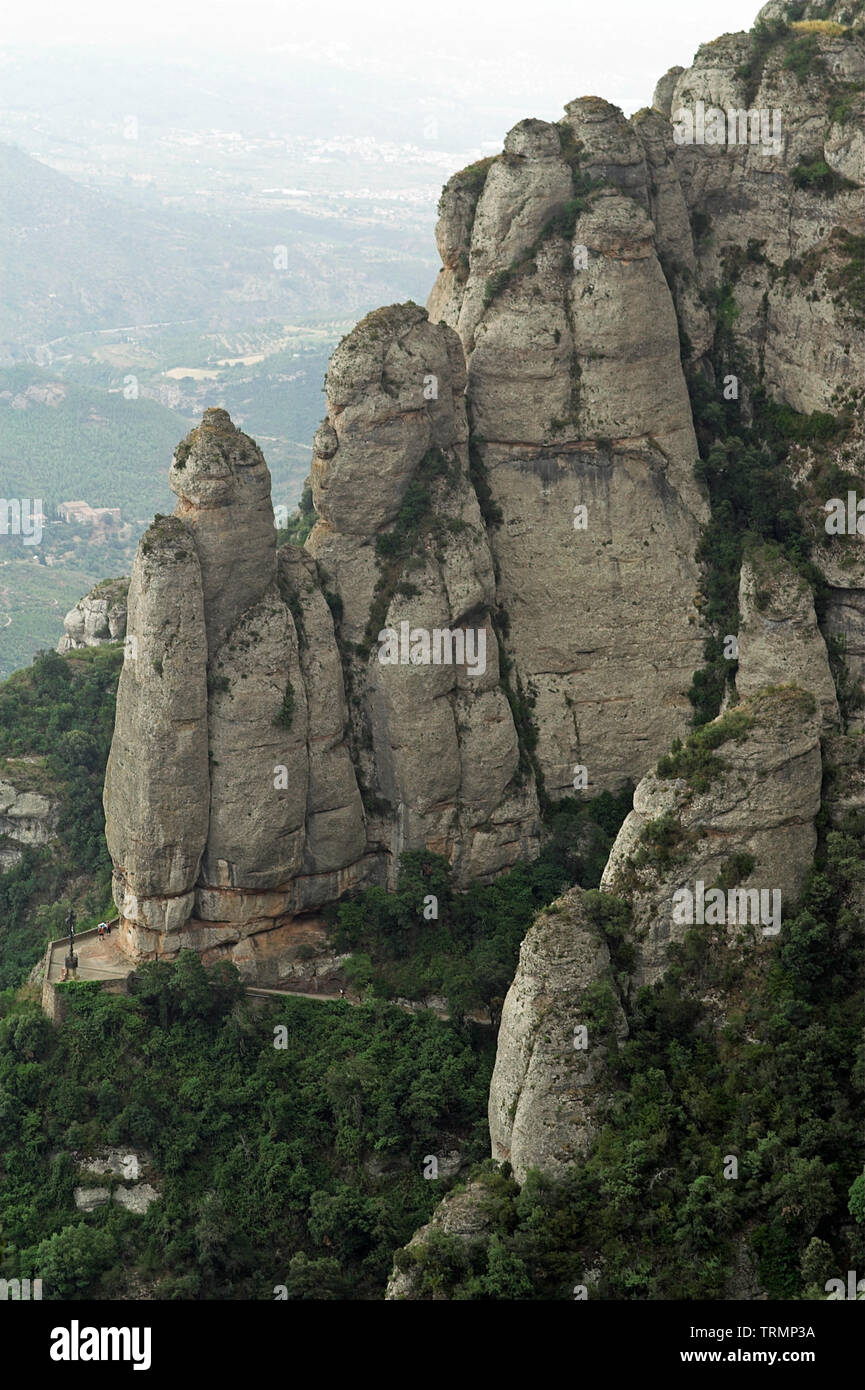 Rocks in the area of Montserrat, Catalonia, Spain. Felsen im Bereich von Montserrat, Katalonien, Spanien. Skały w okolicy Montserrat, Katalonia. Stock Photo