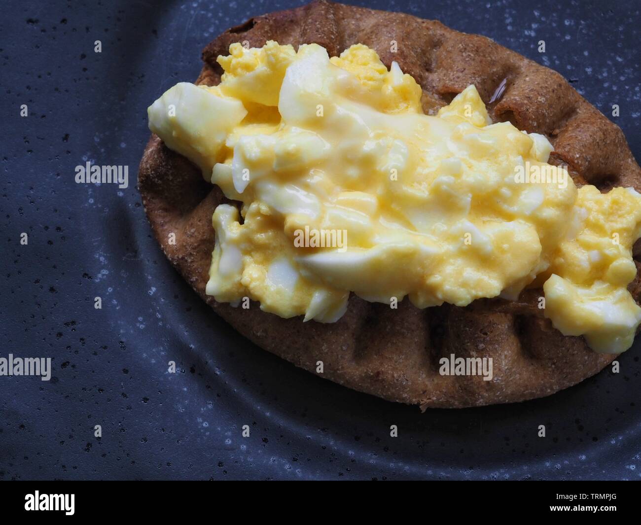 Traditional Finnish Karelian pie with egg butter served warm Stock Photo
