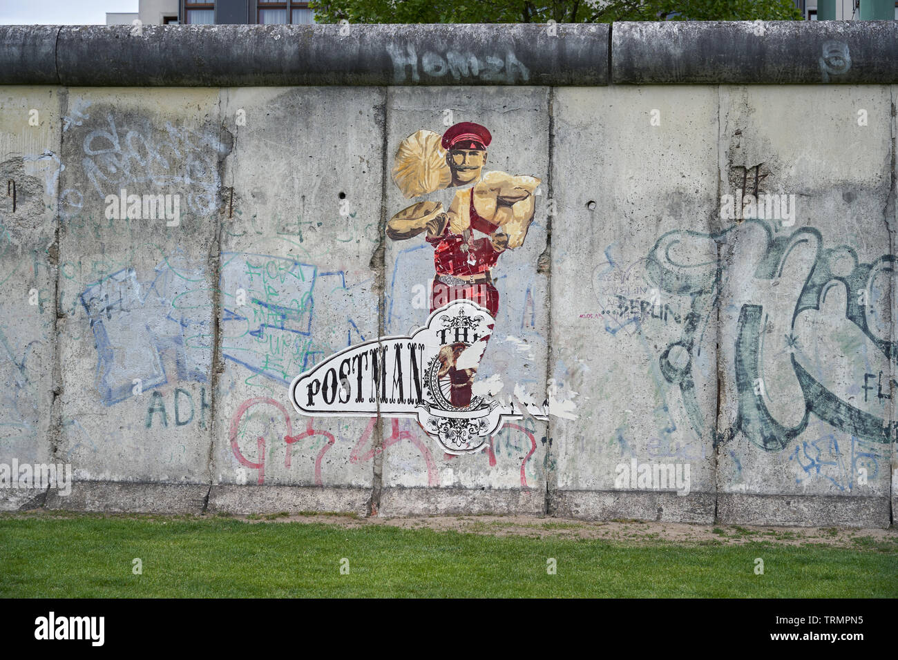 Graffiti on part of the wall still standing Stock Photo