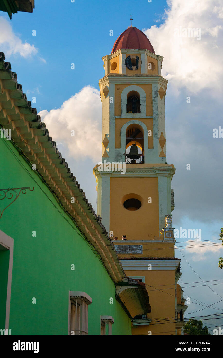 Trinidad, Cuba,with Bell tower of the Iglesia de San Francisco Stock Photo