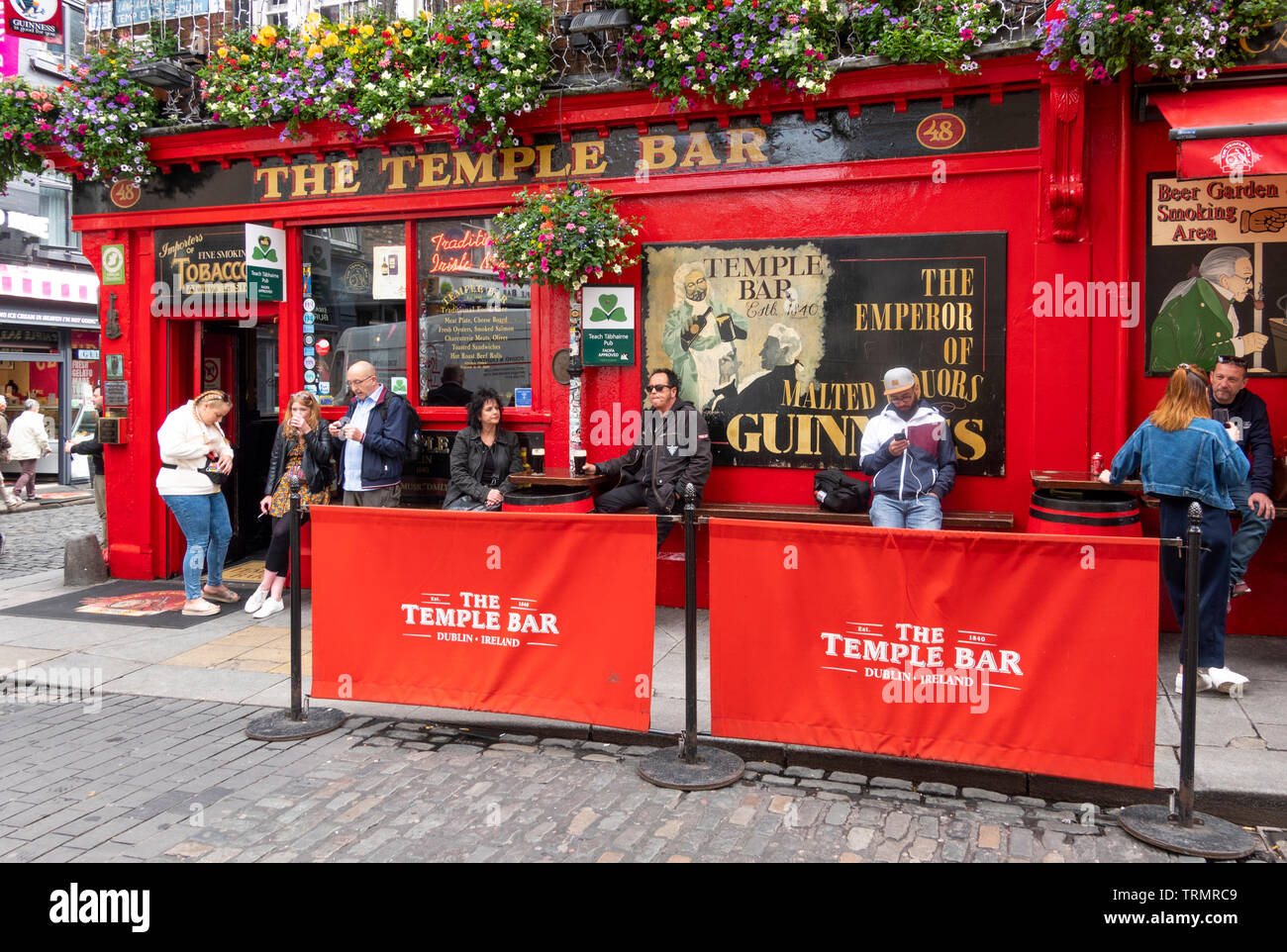 The Temple Bar, an Irish music pub in the center of the Temple Bar