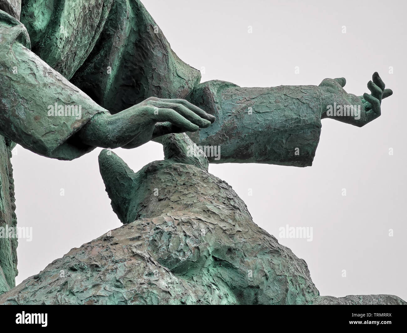 saint francis statue in monterosso Pictoresque village of cinque terre