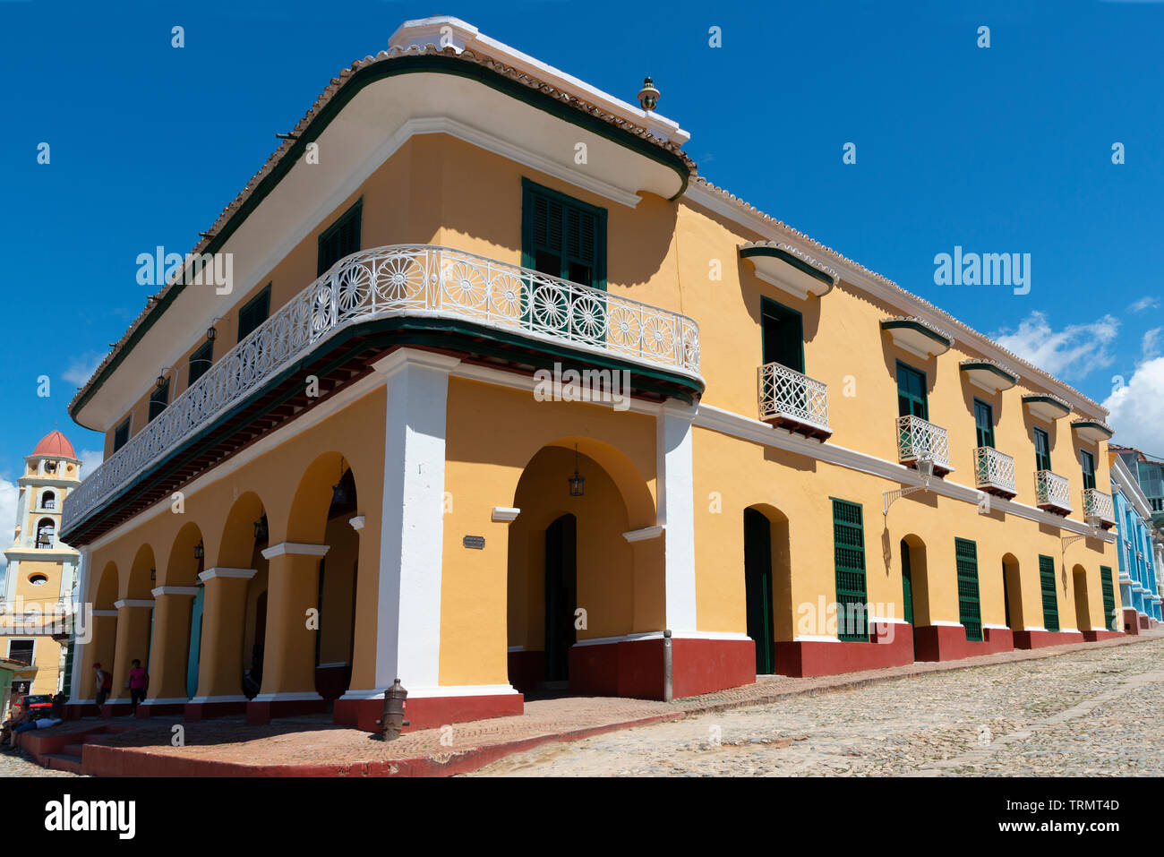 Exterior of the Palacio Brunet (Museum Romantico) , Plaza Mayor, the main square in the UNESCO World Heritage town of Trinidad, Cuba, Caribbean Stock Photo