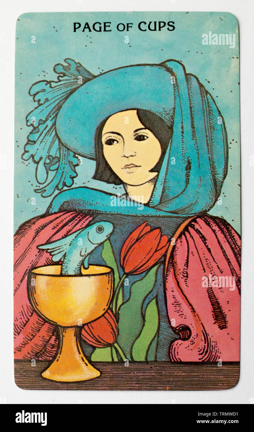 Page of cups tarot card hi-res stock photography and images