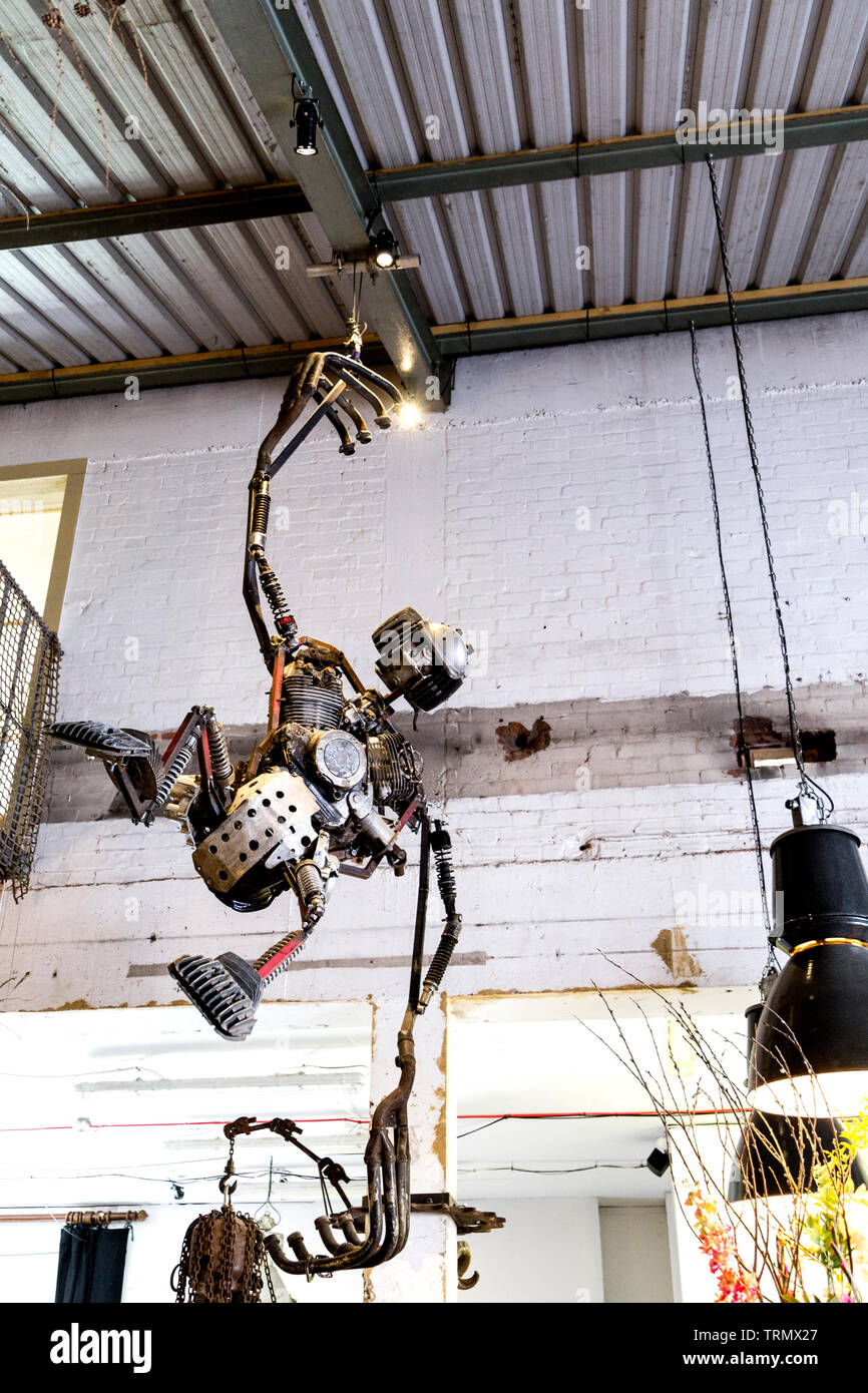 Repurposed art sculptures by Joe Rush at Vinegar Yard, London, UK Stock Photo