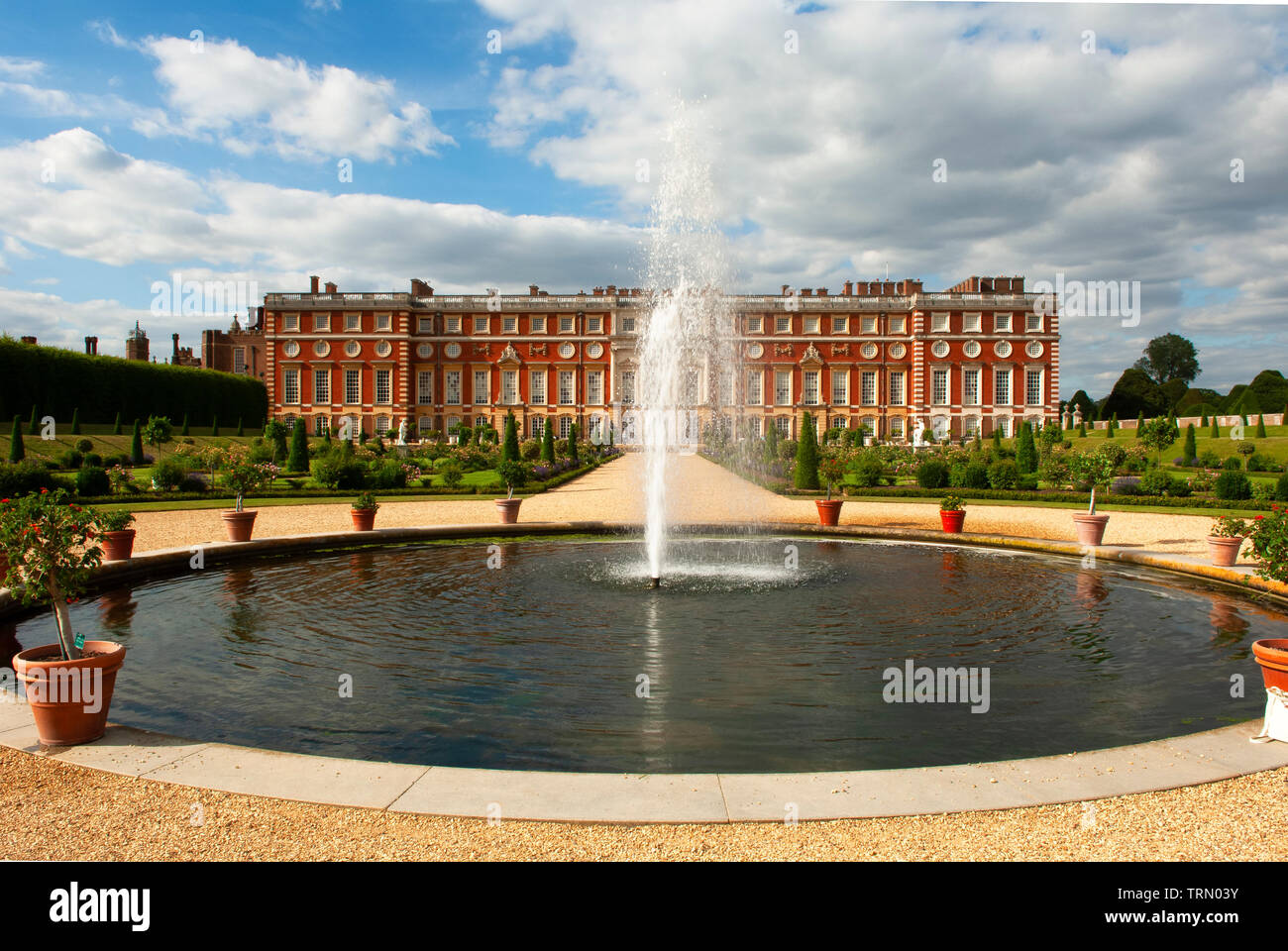 The Privy Garden and Kings State Apartments, Hampton Court Palace, Richmond, London Stock Photo