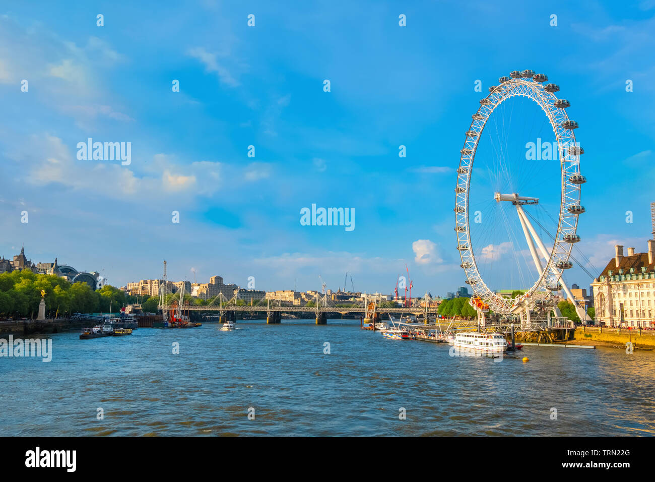 London, UK May 13 2018 The London Eye is a cantilevered observation