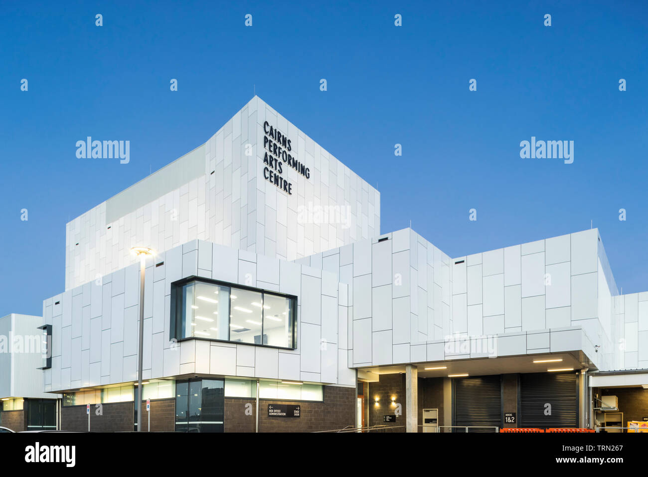The rear facade of the Cairns Performing Arts Centre, Cairns, Queensland, Australia Stock Photo