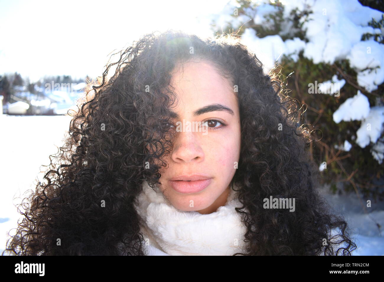 Winter Female Portrait Stock Photo