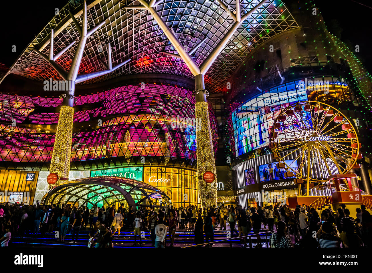 Singapore Dec 1, 2018 Christmas Lighting decoration in front of ION