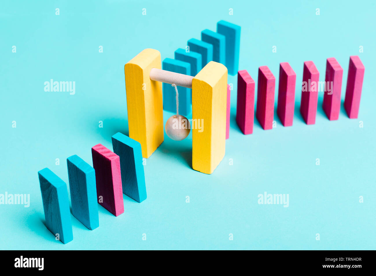 Concept of sexism, feminism, inequality of men and women of career growth, gender pay gap. Stock Photo
