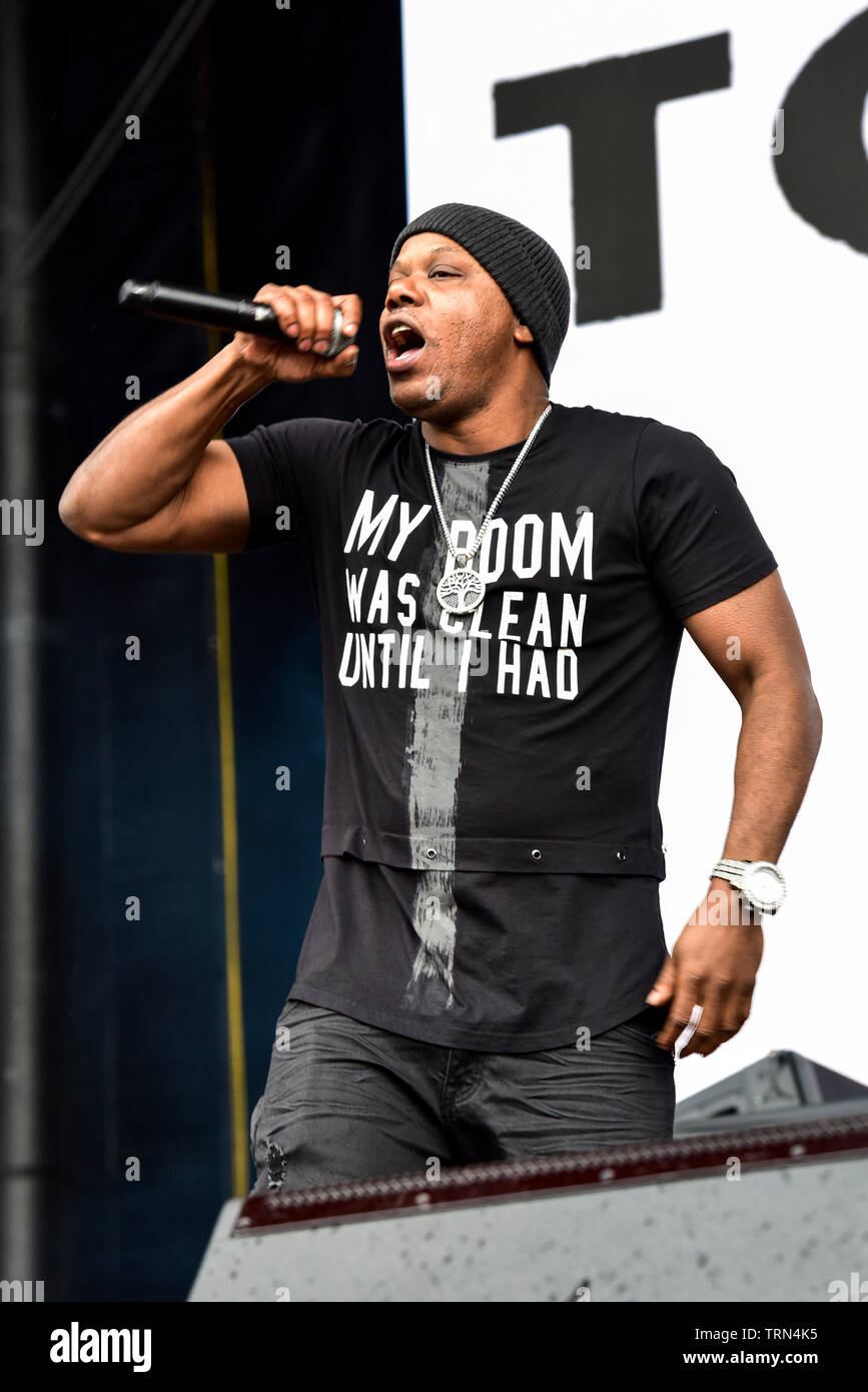 Rap artist, Too Short, performing on stage at the BottleRock Festival 2019, Napa Valley, California. Stock Photo