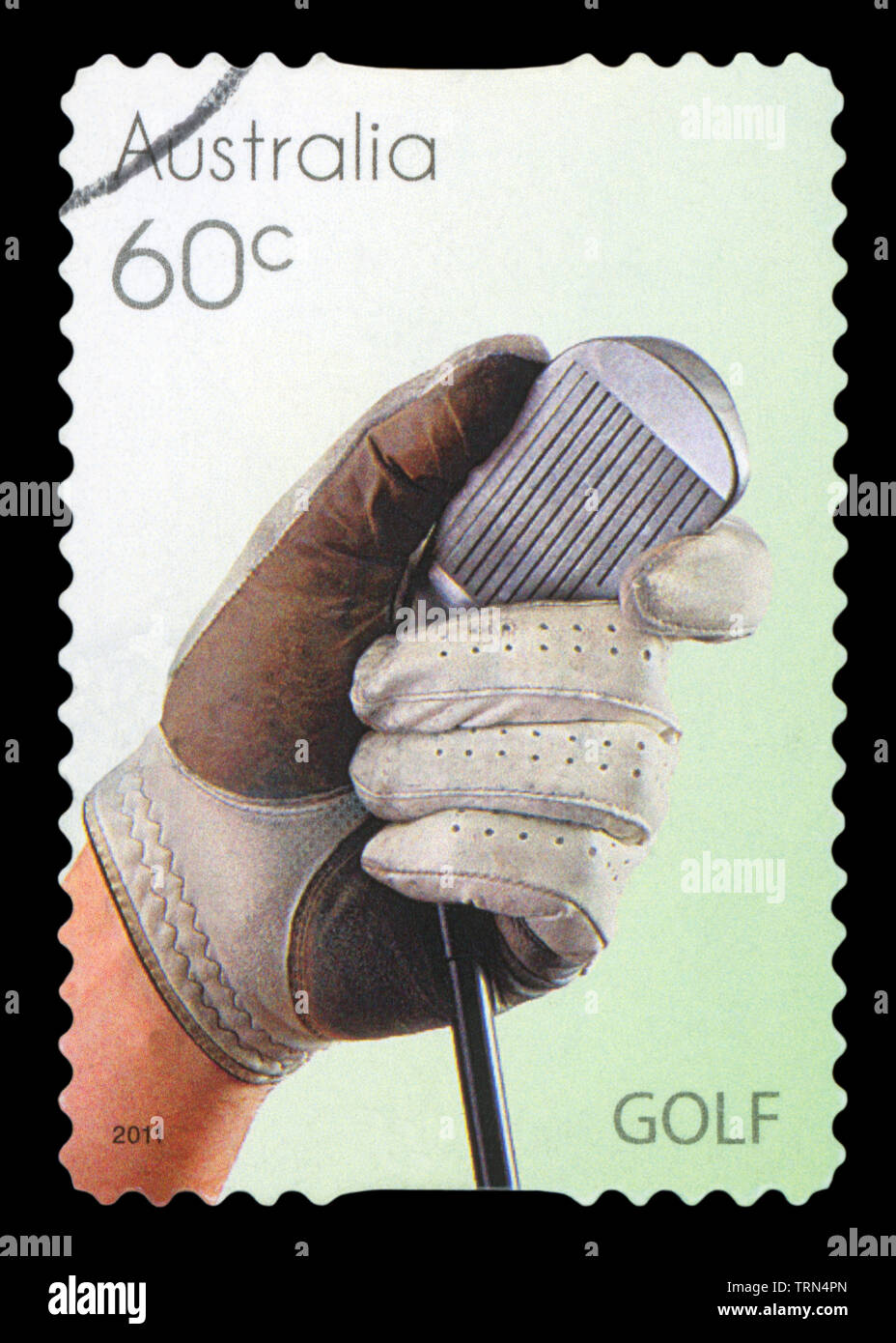 AUSTRALIA - CIRCA 2011: A stamp printed in Australia dedicated to Golf, circa 2011. Stock Photo