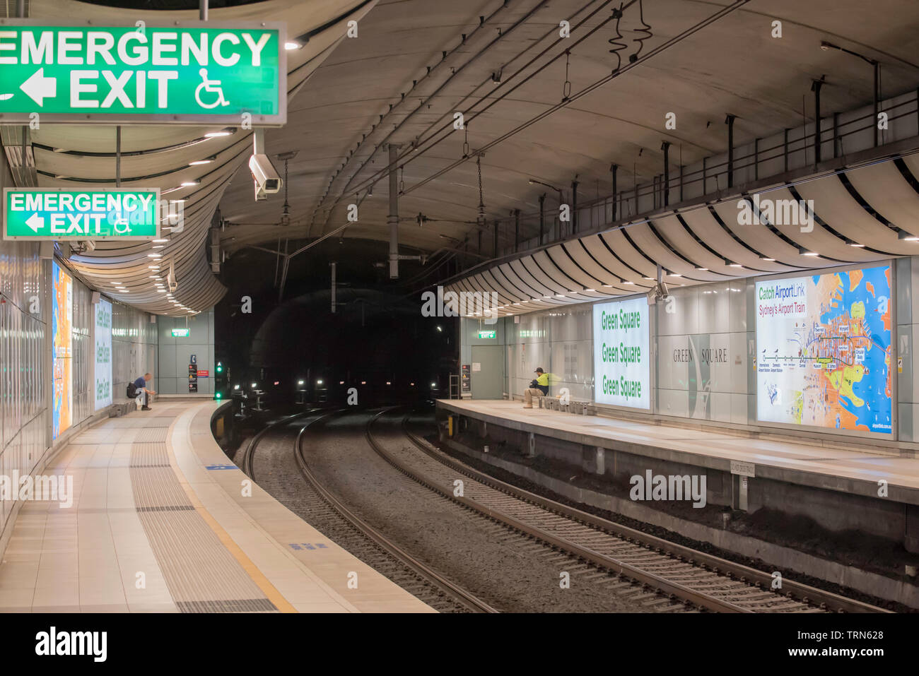 Green Square underground railway station on the line joining Sydney airport and the city in Australia Stock Photo