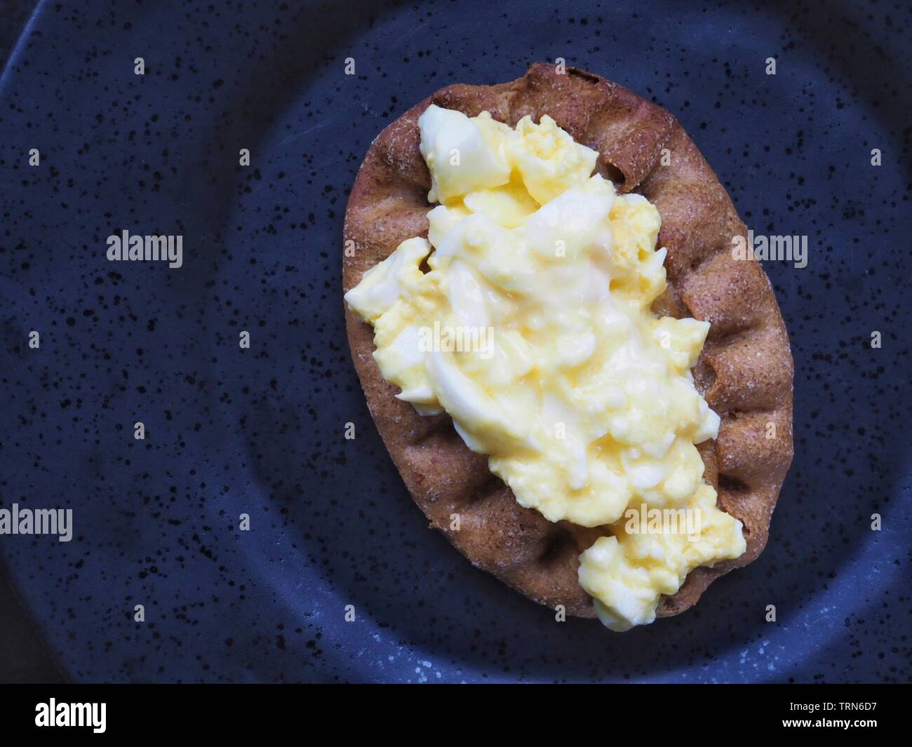 Traditional Finnish Karelian pies with egg butter Stock Photo