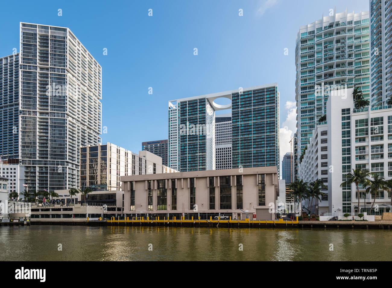 Miami view brickell key area hi-res stock photography and images - Alamy