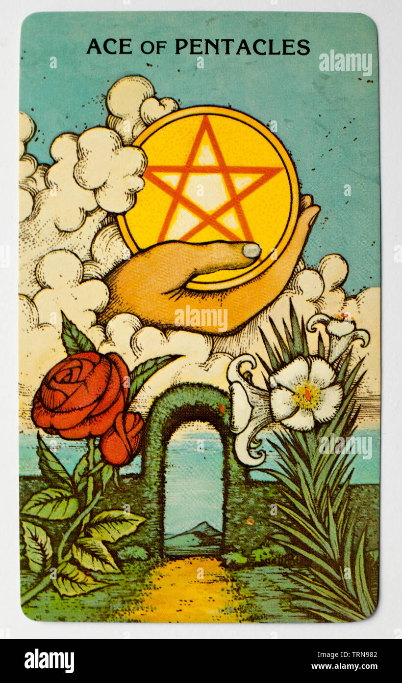 Ace of Pentacles Morgan Greer Tarot Card Stock Photo - Alamy