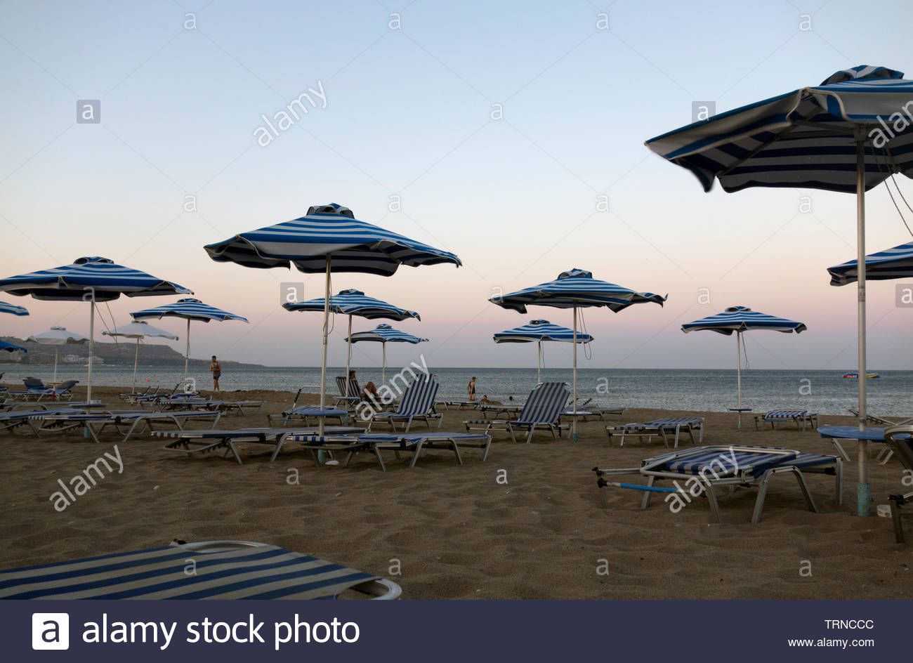 Beach Loungers And Umbrella Shades Stock Photos Beach
