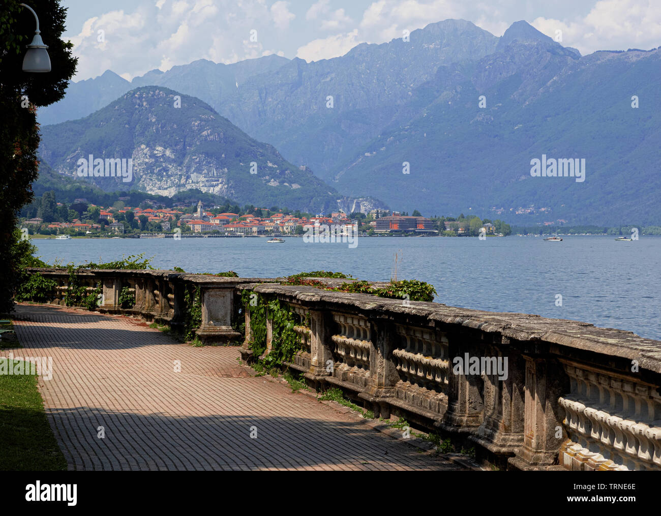 Stresa Lake Maggiore Italy Panorama From The Lakefront With A View Of The Famous Tourist Resort Baveno Stock Photo Alamy