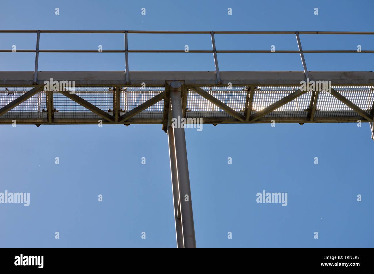 parts of a steel bridge in the Budweiser building Famous beer brewery