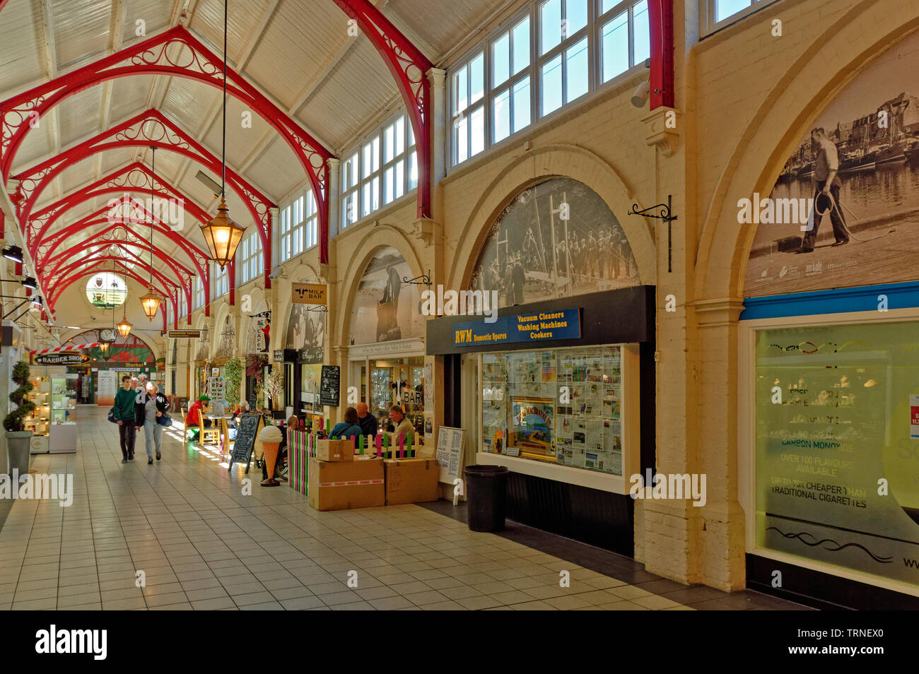 INVERNESS CITY SCOTLAND CENTRAL CITY THE INTERIOR OF THE VICTORIAN COVERED MARKET AND SHOPS Stock Photo