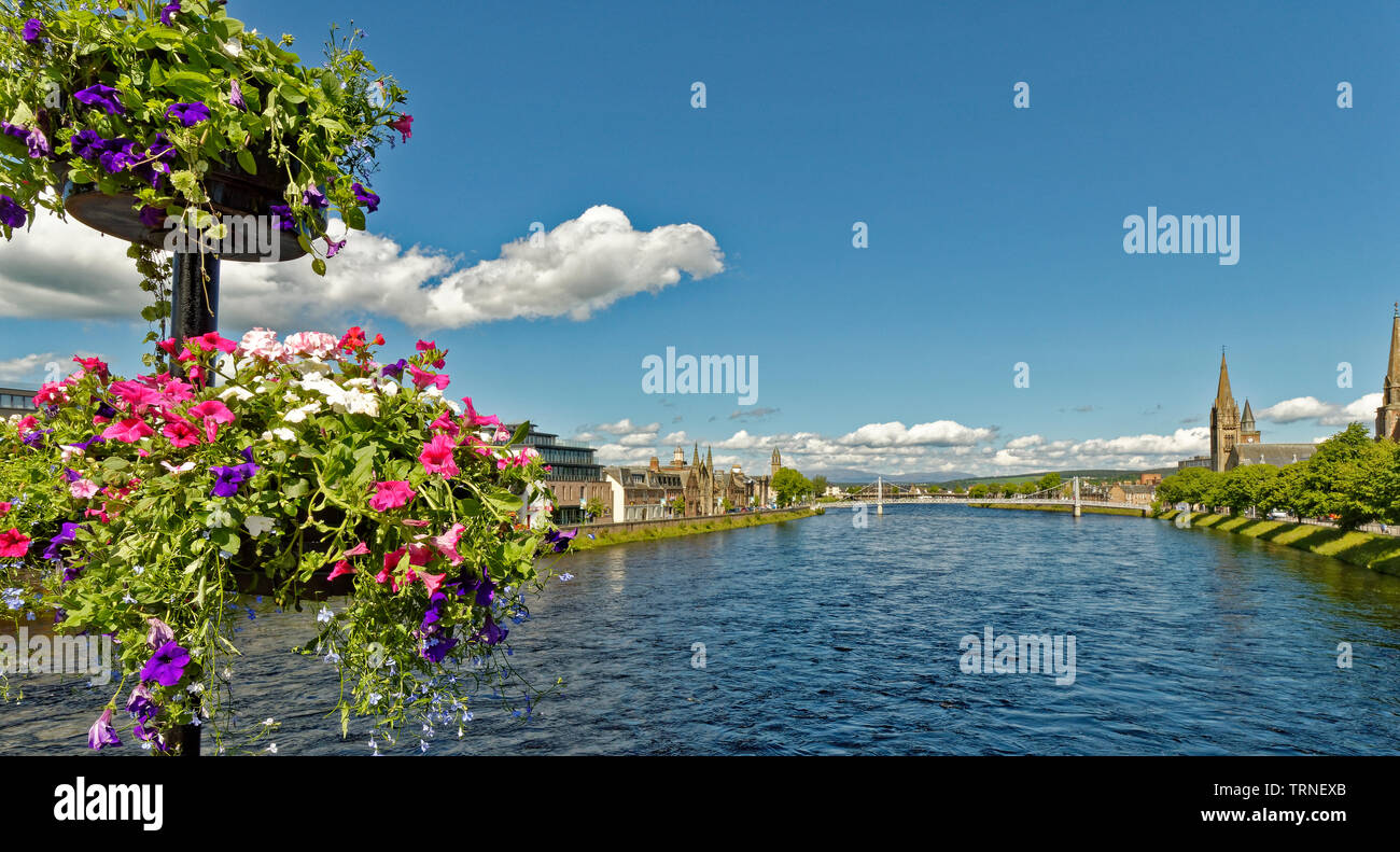 INVERNESS CITY SCOTLAND CENTRAL CITY VIEW OVER RIVER NESS FROM NESS