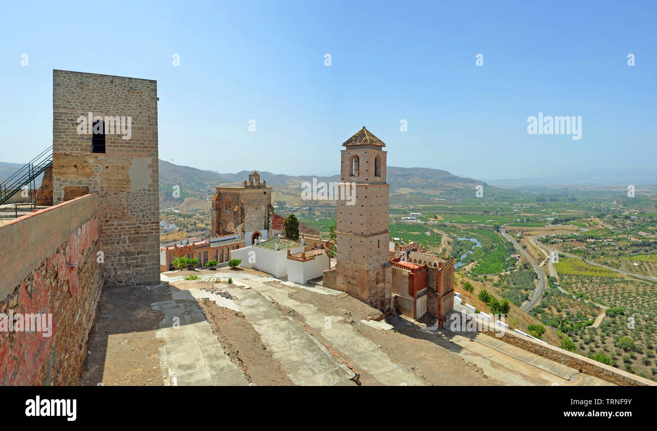 Alora castle and surrounding countryside Andalucia Spain Stock Photo