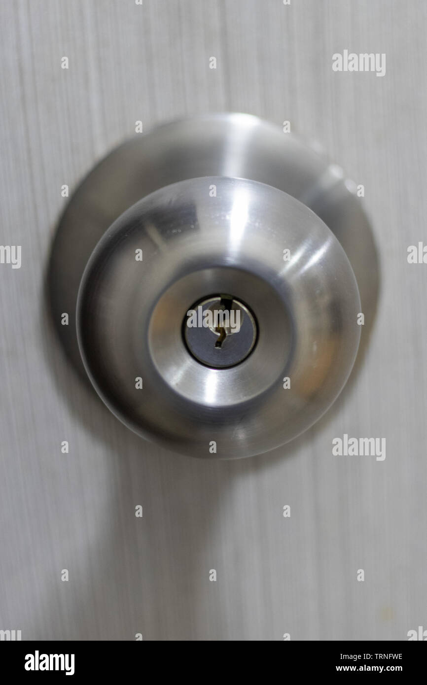 Door lock with a keyhole Stock Photo Alamy