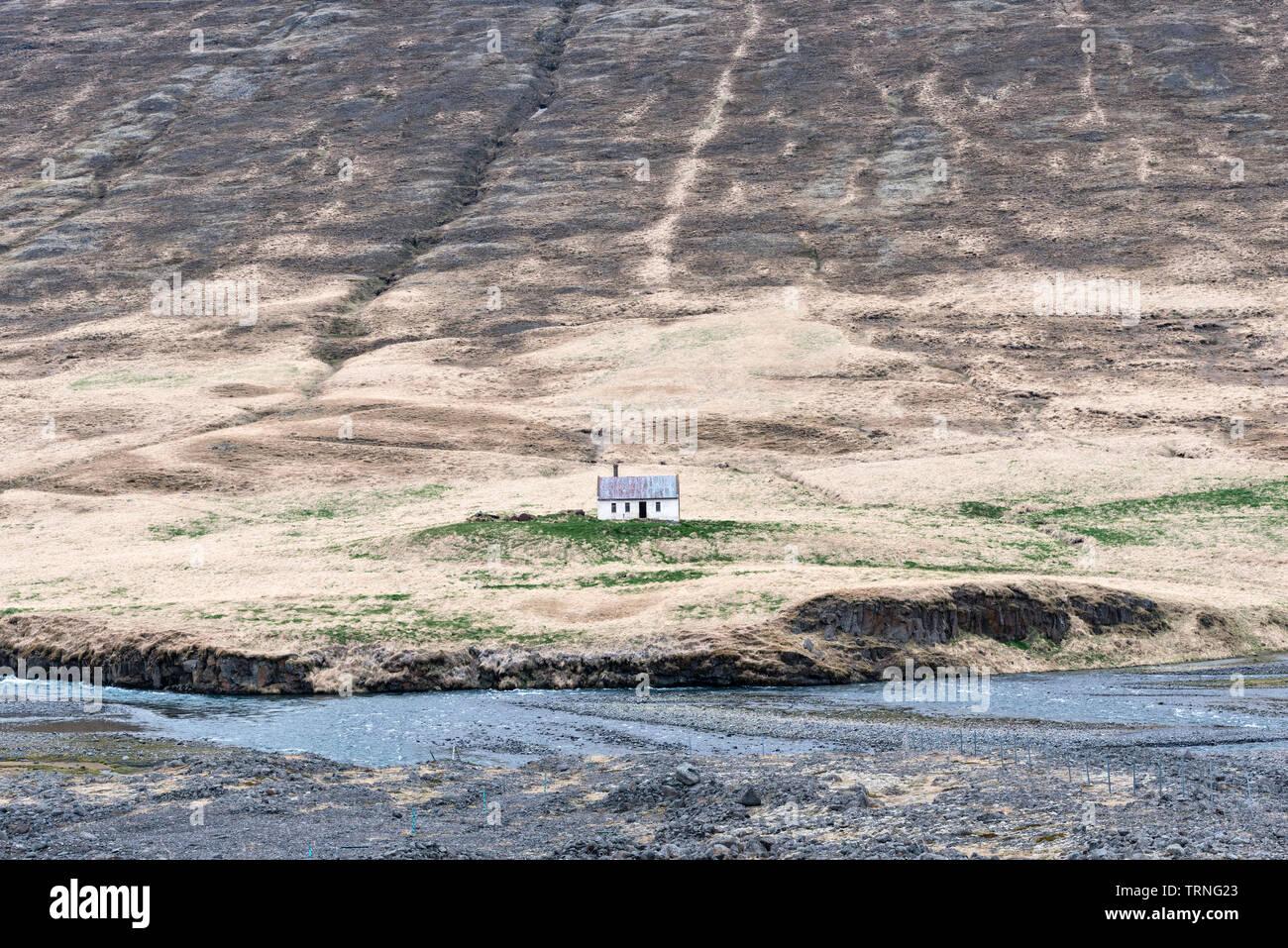 An isolated cottage near Bakki, Eyjafjarar in north Iceland Stock Photo