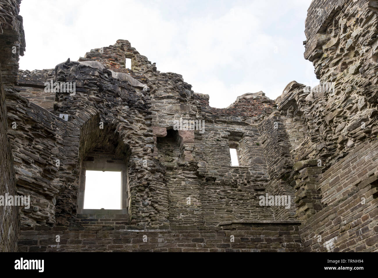 Hopton Castle, Shropshire, England. Restored as a historic visitor attraction in the Shropshire hills. Stock Photo