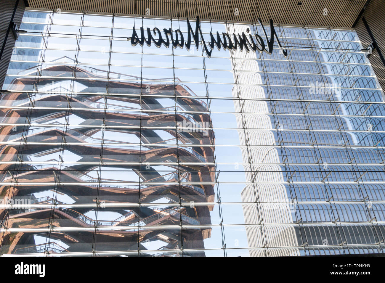 The Vessel as seen from the interior of the Hudson Yards Shopping Complex, NYC, USA Stock Photo