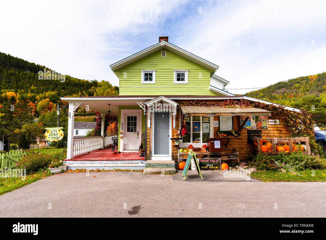 Old house in the village of Sainte Rose du Nord in Quebec. Autumn time  Stock Photo - Alamy