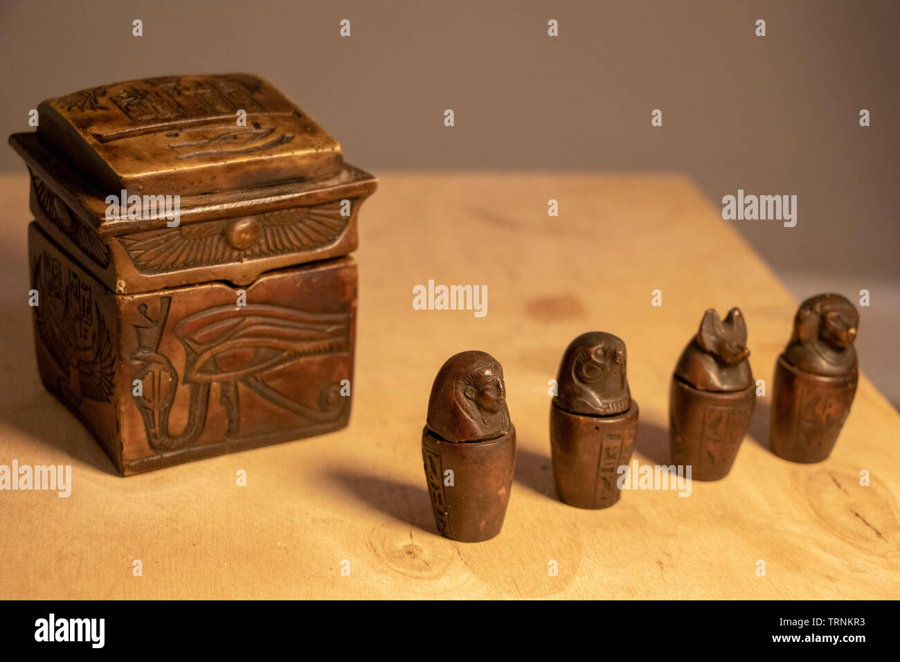 Egyptian Artifacts Symbolizing Life After Death Stock Photo