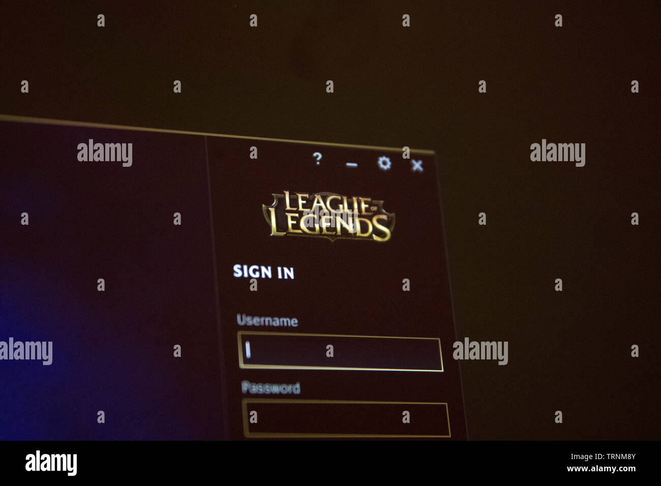 League of legends video game on computer LOL Stock Photo Alamy