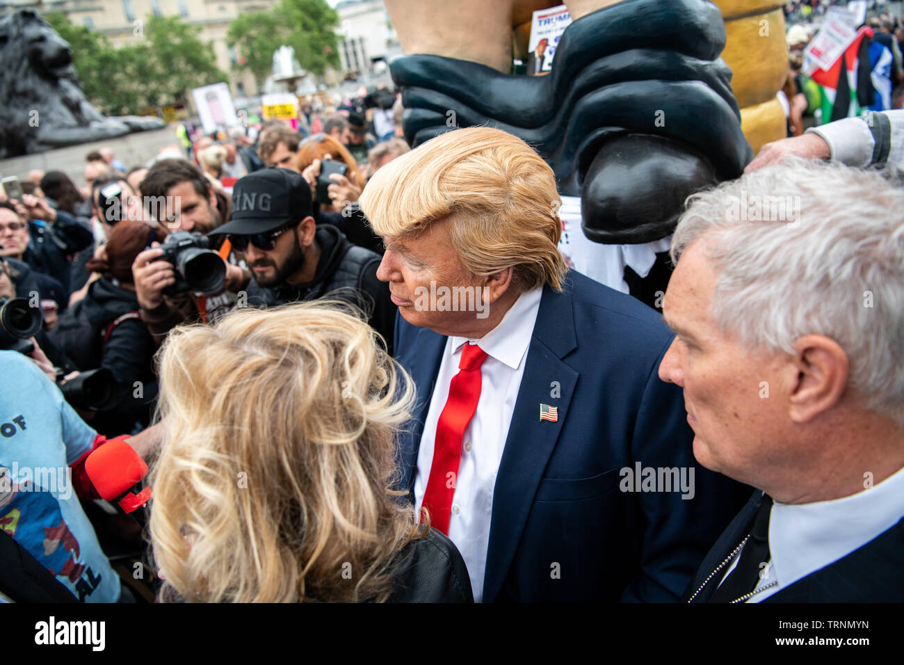 Pro Trump protesters pictured in early June, London 2019. Stock Photo